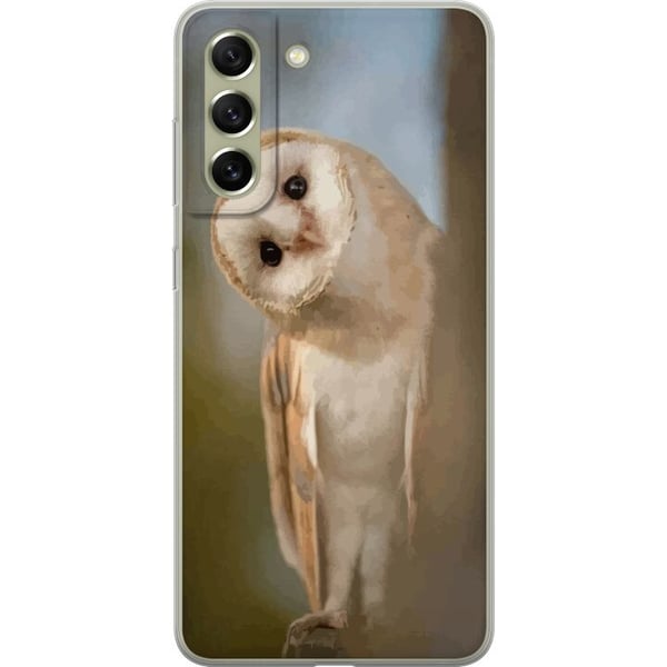 Kompatibel Mobilcover til Samsung Galaxy S21 FE 5G Uggla Nyfiken Blick Fågelmotiv Skog Natur Grafiskt Design