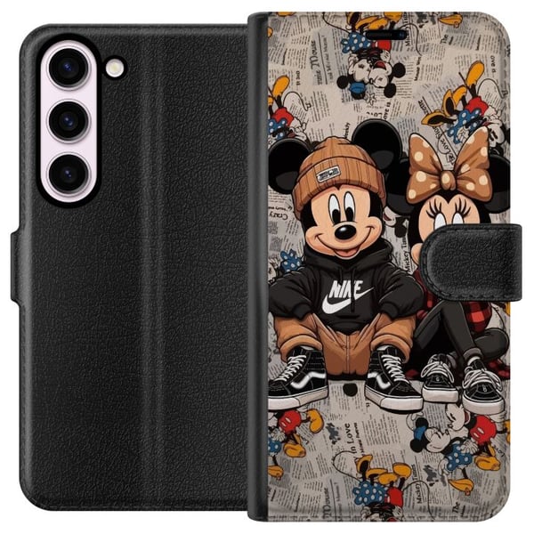Kompatibel Tegnebogsetui til Samsung Galaxy S23 Tegnet museduo i streetwear med kasketter sneakers urban illustration Kompatibel Tegnebogsetui til Samsung Galaxy S23 Tegnet museduo i streetwear med kasketter sneakers urban illustration