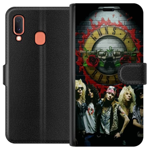 Kompatibelt Lommeboketui til Samsung Galaxy A20e Guns N Roses Rockeband Gitar Musikk Kompatibelt Lommeboketui til Samsung Galaxy A20e Guns N Roses Rockeband Gitar Musikk