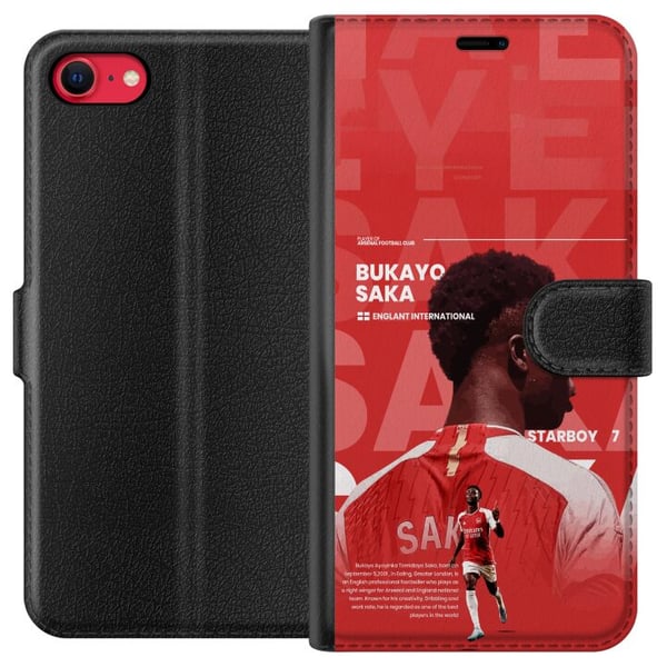 Kompatibelt Plånboksfodral till Apple iPhone 8 Bukayo Saka Arsenal England 16 assist trots skada fotboll ytter snabb kreativ offensiv kraft som är ny