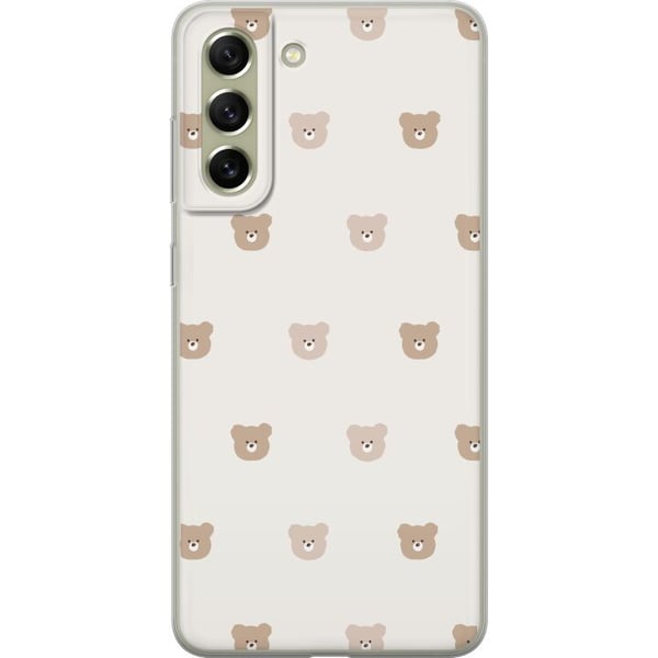 Kompatibel Mobilcover til Samsung Galaxy S21 FE 5G Teddybaggrund - søde teddybjørne mod en blød baggrund
