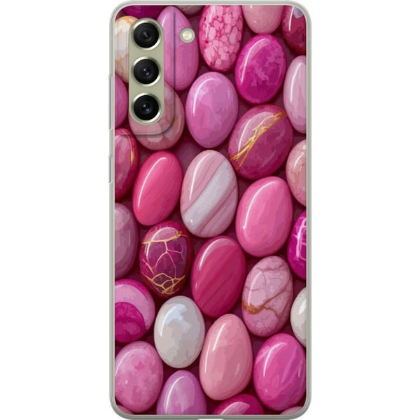 Kompatibel Mobilcover til Samsung Galaxy S21 FE 5G Rosa marmorsten luksuriøst pastelmønster med blank overflade perfekt til moderne og chic design