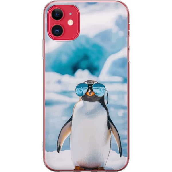 Kompatibel Mobilcover til Apple iPhone 11 Pingvin med briller sjovt vinterdesign humoristisk kold stil med is hav og en trendy moderne følelse af kul