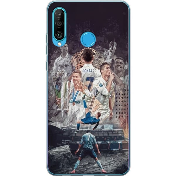 Kompatibelt Mobilskal till Huawei P30 lite Cristiano Ronaldo Al-Nassr Portugal ikonisk målmaskin och global superstjärna med historiska rekord och ex