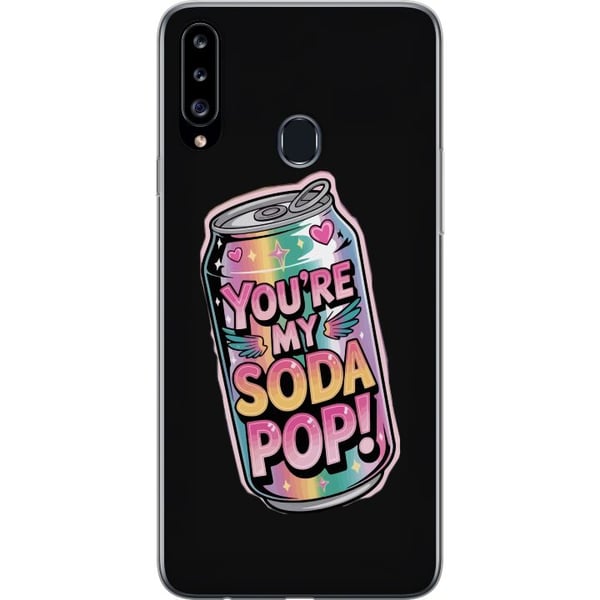 Kompatibelt Mobildeksel til Samsung Galaxy A20s Youre My Soda Pop kawaii pastell regnbue hjerter glitrende design
