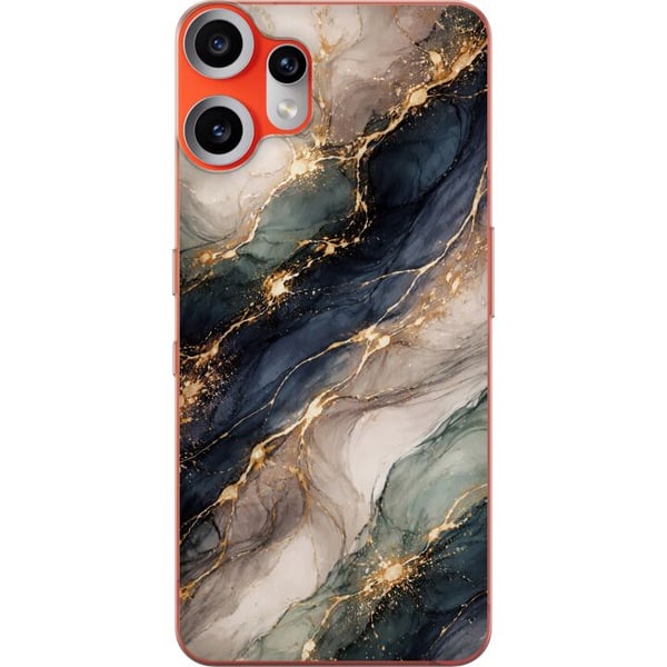 Yhteensopiva Puhelinkuori Nothing CMF Phone 2 Pro Ylellinen abstrakti marmoritaide mustana, valkoisena ja kultaisena elegantteine linjoineen, eksklus Yhteensopiva Puhelinkuori Nothing CMF Phone 2 Pro Ylellinen abstrakti marmoritaide mustana, valkoisena ja kultaisena elegantteine linjoineen, eksklus