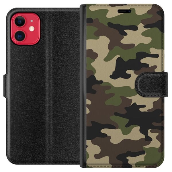 Kompatibelt Plånboksfodral till Apple iPhone 11 Woodland Camo