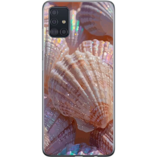 Kompatibelt Mobilskal till Samsung Galaxy A51 Snäckskal glittrande design i pastell och skimrande nyanser inspirerad av hav strand och sommarens vack