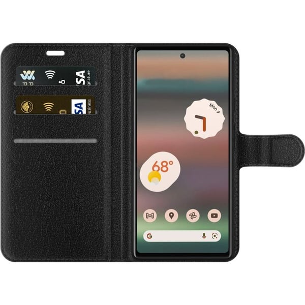 Yhteensopiva Lompakkokotelo Google Pixel 6a Motörhead-pääkallo punaisena ja mustana, hard rock -design klassisen metallin ja energian ystäville
