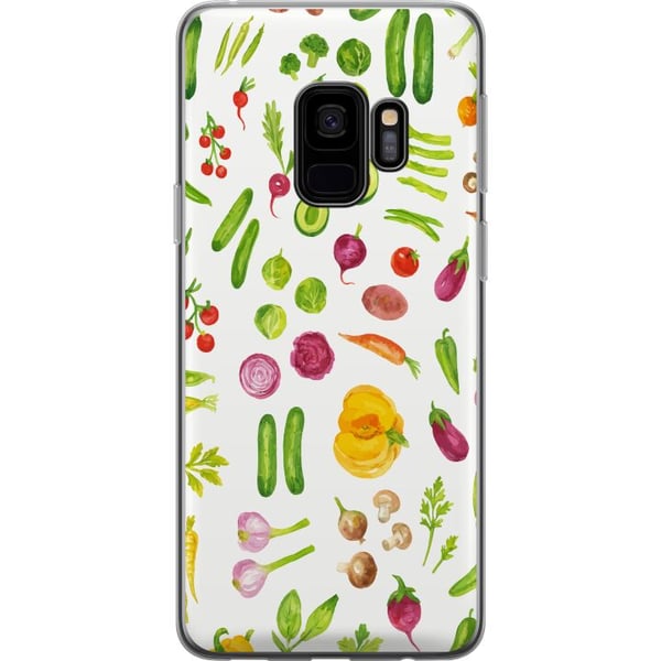 Kompatibelt Mobilskal till Samsung Galaxy S9 Veggies pattern vegetables avocado tomato cucumber broccoli healthy food poster kök design retro Kompatibelt Mobilskal till Samsung Galaxy S9 Veggies pattern vegetables avocado tomato cucumber broccoli healthy food poster kök design retro