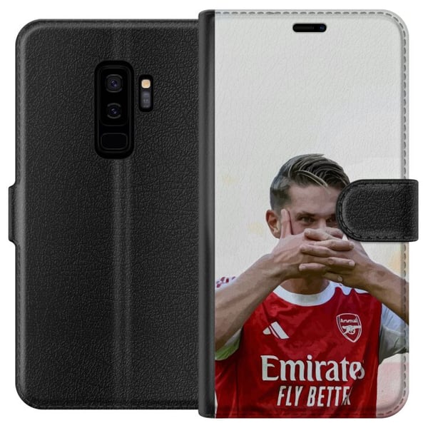 Kompatibelt Plånboksfodral till Samsung Galaxy S9+ Martin Ødegaard konst – Närbild illustration i Arsenal matchtröja
