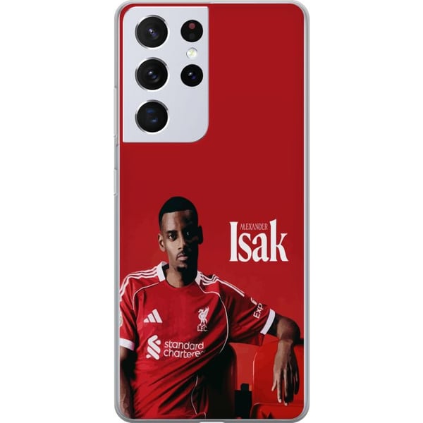 Kompatibelt Mobildeksel til Samsung Galaxy S21 Ultra 5G Alexander Isak fotballplakat Liverpool-drakt Sveriges landslag spiss Premier League angrepssp Kompatibelt Mobildeksel til Samsung Galaxy S21 Ultra 5G Alexander Isak fotballplakat Liverpool-drakt Sveriges landslag spiss Premier League angrepssp