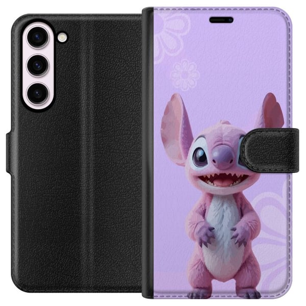Kompatibel Tegnebogsetui til Samsung Galaxy S23+ Lyserød Stitch-figur med kawaii-motiv i lilla pastel, sød og charmerende til elskere af søde karakte