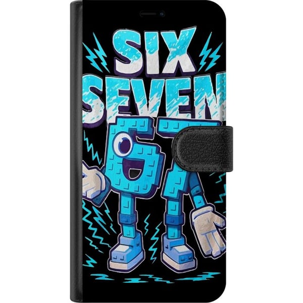 Yhteensopiva Lompakkokotelo Samsung Galaxy S9+ Leikkisä sininen Six Seven -kuvitus retrohenkisessä arcade-tyylissä, jossa on vahva typografia ja peli
