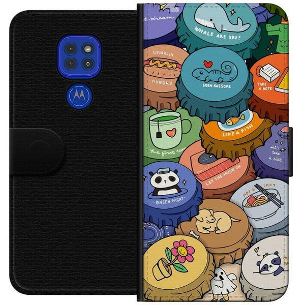 Kompatibel Tegnebogsetui til Motorola Moto G9 Play Kawaii søde figurer anime manga-legetøj