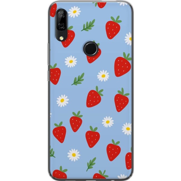 Kompatibel Mobilcover til Huawei P Smart Z jordbær jordbær mønster sommer blomster præstekrave svensk midsommer retro tryk bærdesign