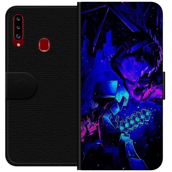 Kompatibelt Plånboksfodral till Samsung Galaxy A20s Minecraft