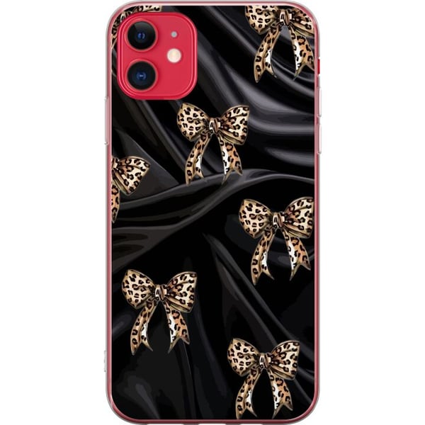 Kompatibelt Mobildeksel til Apple iPhone 11 Leopardrosetter på svart silke, luksuriøst mønster med eksklusiv motefølelse, perfekt for deg som liker e