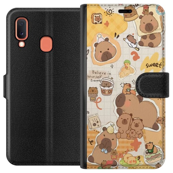 Kompatibelt Lommeboketui til Samsung Galaxy A20e Kawaii capybara mobilskal med gulliga djurmotiv Kompatibelt Lommeboketui til Samsung Galaxy A20e Kawaii capybara mobilskal med gulliga djurmotiv