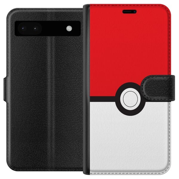 Yhteensopiva Lompakkokotelo Google Pixel 6a Classic Ball -retrospelimuotoilu ikonisessa punavalkoisessa tyylissä, täydellinen pelien ystäville ja nos
