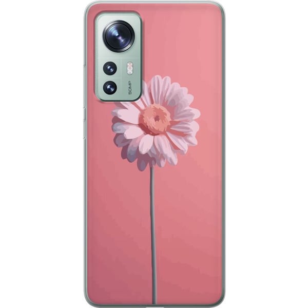 Yhteensopiva Puhelinkuori Xiaomi 12 Yksinkertainen vaaleanpunainen kukka vaalealla taustalla elegantti minimalistinen design täydellinen tyylikkääsee
