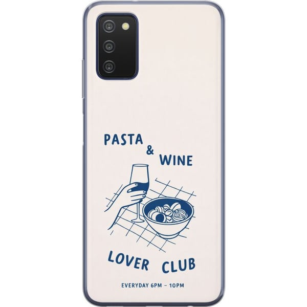 Kompatibelt Mobildeksel til Samsung Galaxy A03s Pasta vin og hverdagsromantikk i grafisk stil