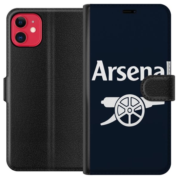 Kompatibel Tegnebogsetui til Apple iPhone 11 Arsenal-logo i mørkeblå og hvid, klassisk fodboldmotiv til Premier League-fans Kompatibel Tegnebogsetui til Apple iPhone 11 Arsenal-logo i mørkeblå og hvid, klassisk fodboldmotiv til Premier League-fans