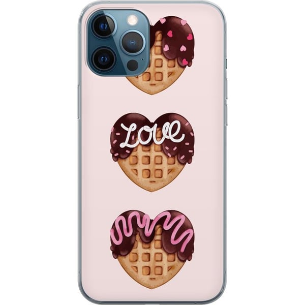 Kompatibelt Mobilskal till Apple iPhone 12 Pro Hjärtsformade våfflor med choklad rosa dekorationer och kärlekstema söt dessertinspirerad design med r Kompatibelt Mobilskal till Apple iPhone 12 Pro Hjärtsformade våfflor med choklad rosa dekorationer och kärlekstema söt dessertinspirerad design med r