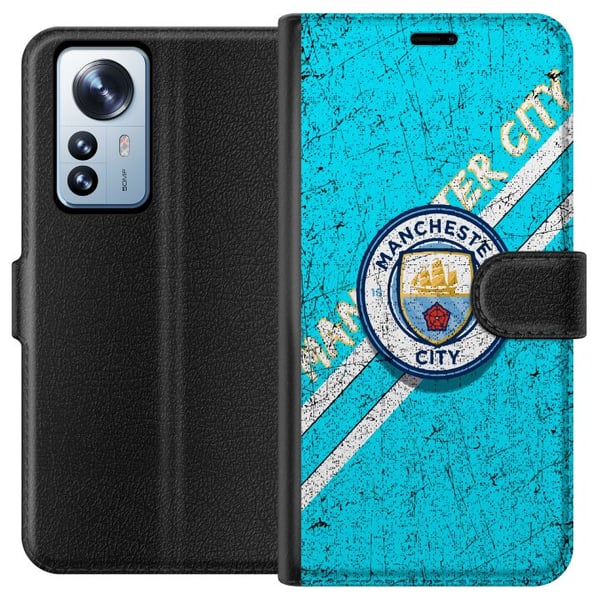 Kompatibelt Plånboksfodral till Xiaomi 12 Pro Manchester City Football Premier Club