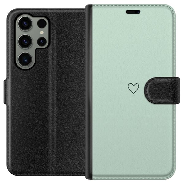 Kompatibel Tegnebogsetui til Samsung Galaxy S23 Ultra Enkelt Hjerte Kompatibel Tegnebogsetui til Samsung Galaxy S23 Ultra Enkelt Hjerte