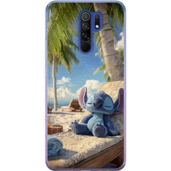 Kompatibelt Mobilskal till Xiaomi Redmi 9 Stitch Disney figur med tropisk strandmotiv