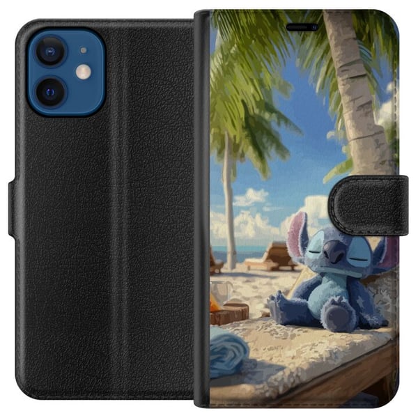 Yhteensopiva Lompakkokotelo Apple iPhone 12 Disney Stitch -figuuri trooppisella rantamotiivilla