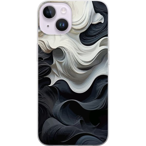 Yhteensopiva Puhelinkuori Apple iPhone 14 Silkki Musta/Valkoinen