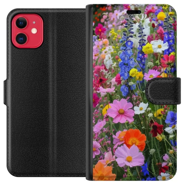 Kompatibelt Plånboksfodral till Apple iPhone 11 Blommigt mobilskal med somrig äng och naturmotiv Kompatibelt Plånboksfodral till Apple iPhone 11 Blommigt mobilskal med somrig äng och naturmotiv