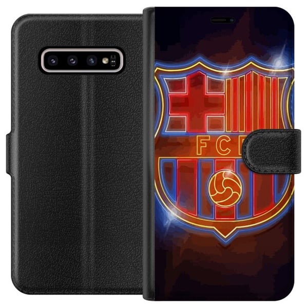 Kompatibelt Plånboksfodral till Samsung Galaxy S10+ FC Barcelona