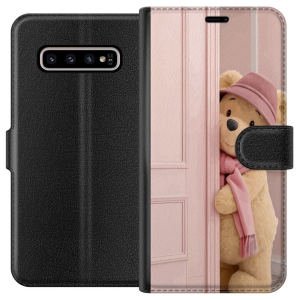 Kompatibelt Plånboksfodral till Samsung Galaxy S10+ Nalle Puh Disney Motiv Tecknad Serie Klassisk Populär
