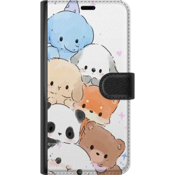 Kompatibel Tegnebogsetui til Samsung Galaxy S21 Sød stak af kawaii-dyr i pastelfarver, charmerende skitseret illustration, perfekt til dig, der kan l