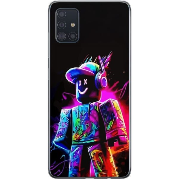 Kompatibelt Mobildeksel til Samsung Galaxy A51 Roblox Neon Player Fargerik Roblox-figur i neonfarger mot svart bakgrunn i moderne gamingstil Kompatibelt Mobildeksel til Samsung Galaxy A51 Roblox Neon Player Fargerik Roblox-figur i neonfarger mot svart bakgrunn i moderne gamingstil