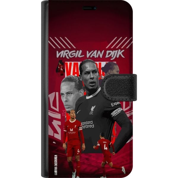 Kompatibelt Plånboksfodral till Samsung Galaxy S9+ Virgil van Dijk Liverpool Nederländerna kraftfull försvarsgeneral stabil trygg och en av världens