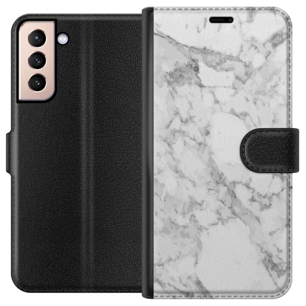 Kompatibelt Lommeboketui til Samsung Galaxy S21 Marmor