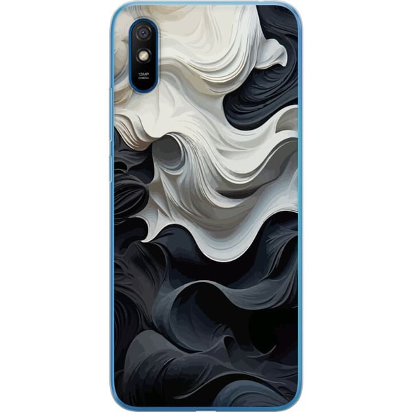 Kompatibel Mobilcover til Xiaomi Redmi 9A Silke Sort/Hvid