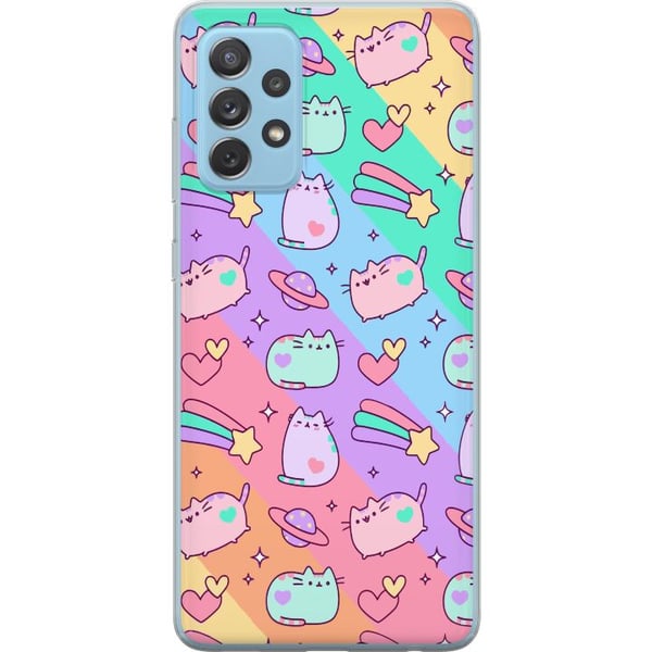 Kompatibelt Mobildeksel til Samsung Galaxy A52 5G Einhorn Katt Kompatibelt Mobildeksel til Samsung Galaxy A52 5G Einhorn Katt