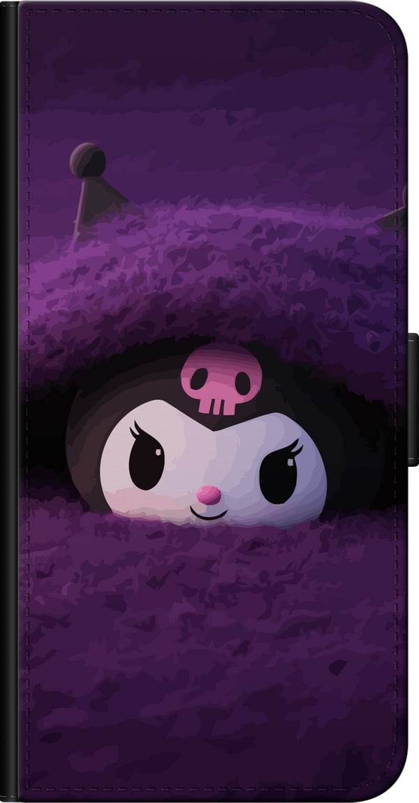 Kompatibel Tegnebogsetui til OnePlus 9 Pro Kuromi-inspireret figur i et lilla, fluffy fantasymiljø med mystisk kawaii-stemning