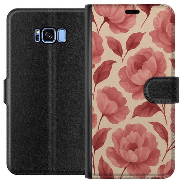 Kompatibelt Plånboksfodral till Samsung Galaxy S8 Rose Bloom Kompatibelt Plånboksfodral till Samsung Galaxy S8 Rose Bloom