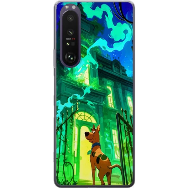 Kompatibel Mobilcover til Sony Xperia 1 III Scooby Doo hjemsøgt hus-plakat tegnefilm mysterium hund spøgelse grøn uhyggelig Halloween retro serie kun
