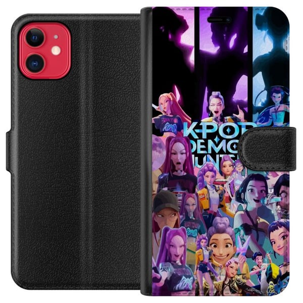 Kompatibelt Plånboksfodral till Apple iPhone 11 KPop Demon Hunters mörk anime vinylfigur