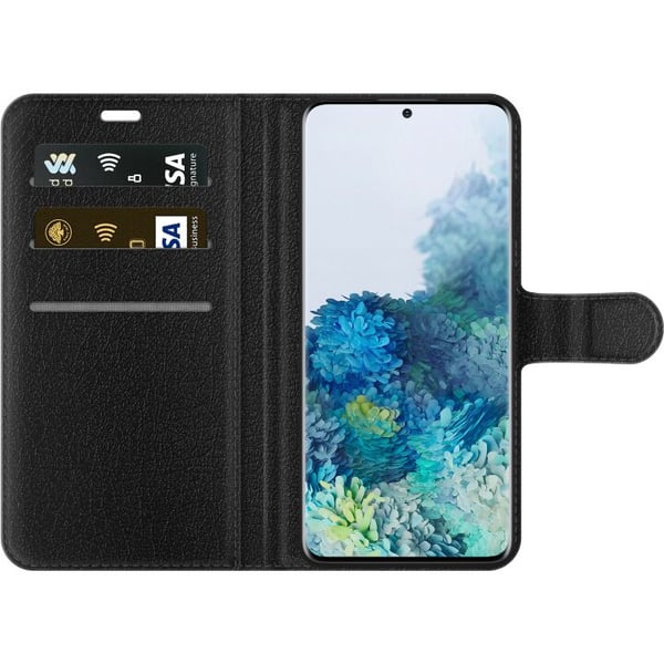 Kompatibel Tegnebogsetui til Samsung Galaxy S20+ Pastelmarmor med blomster, blade og subtile gyldne detaljer i en blød komposition