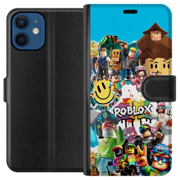 Yhteensopiva Lompakkokotelo Apple iPhone 12 mini Roblox Party värikäs kuvitus, jossa on pelihahmoja ja pelienergiaa kaikille faneille