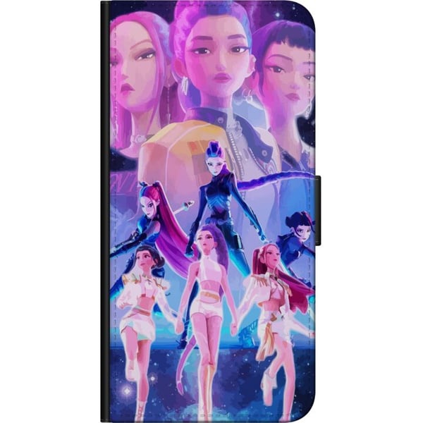 Kompatibelt Lommeboketui til Samsung Galaxy A03s Kosmisk neonmiljø med K-pop-inspirert jentegruppe i futuristisk scenografi