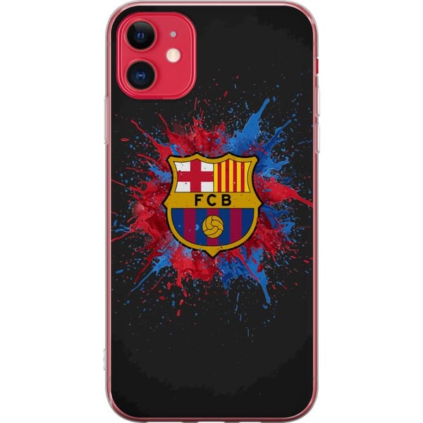 Kompatibelt Mobildeksel til Apple iPhone 11 Barcelona Splash Art med FC Barcelonas emblem i blått og rødt, perfekt for fotballfans